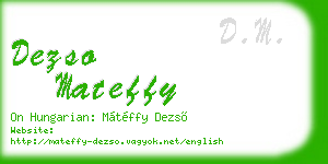 dezso mateffy business card