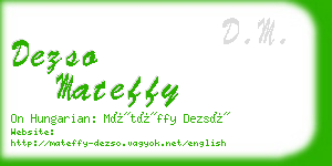 dezso mateffy business card